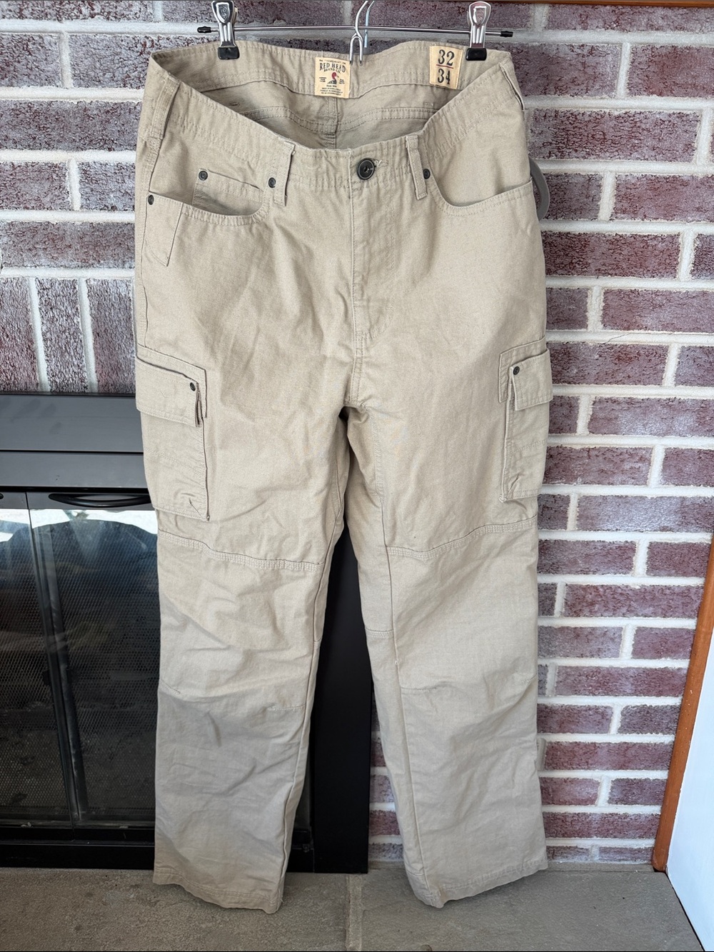 RedHead Men's Tan Cargo Pants with Multiple Pockets